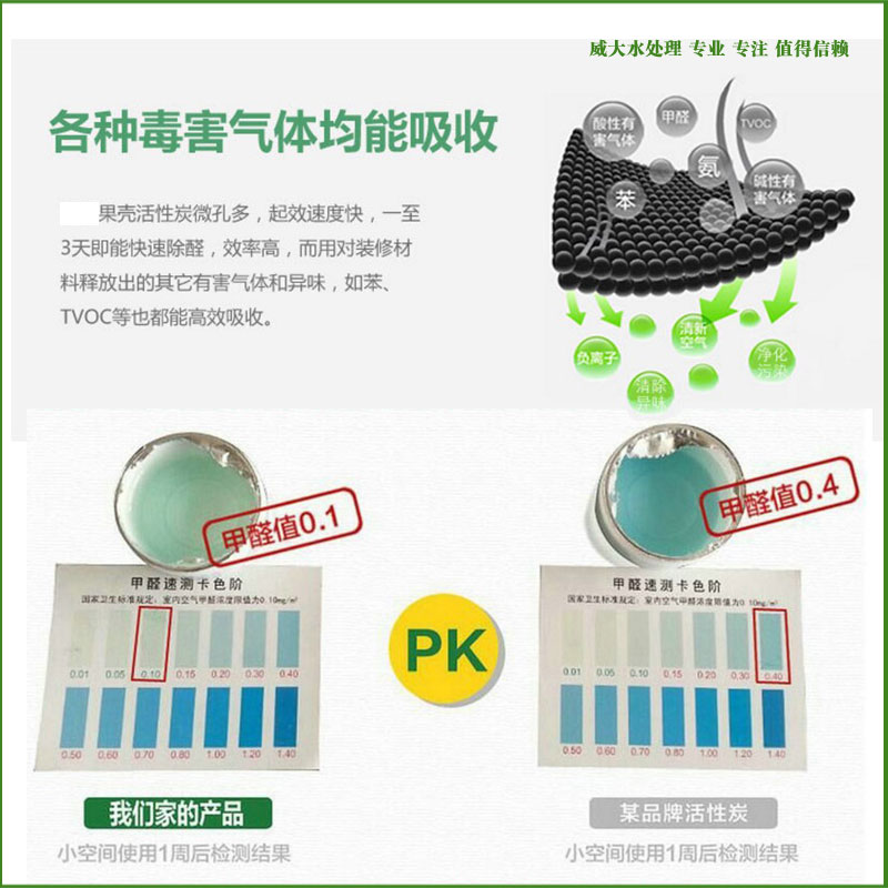 果殼活性炭有效去除各種毒害氣體威大廠家電話:13838587319